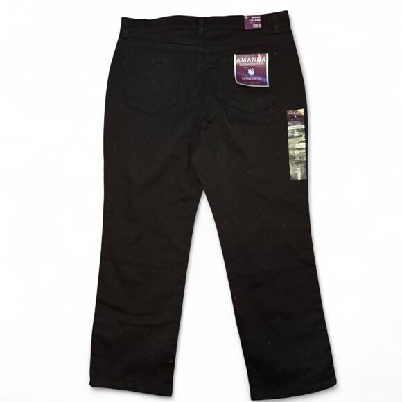 Gloria Vanderbilt Amanda Jeans 16P Short Black Tapered Leg Classic Rise Supreme - Picture 3 of 6